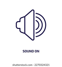sound on icon from user interface collection. Thin linear sound on, sound, radio outline icon isolated on white background. Line vector sound on sign, symbol for web and mobile