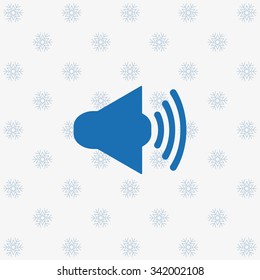 Sound on. icon. vector design ground with snowflakes