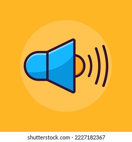 Sound on icon with volume sound cartoon, flat style vector icon illustration.