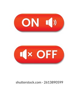sound on off icon button vector illustration
