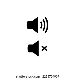 sound on off icon vector isolated on background