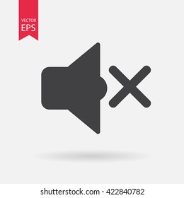 Sound on off icon vector, Volume, Mute button. Speaker sign Isolated on white background.  Audio waves. Flat style for graphic design, logo, Web site, social media, UI, mobile app, EPS