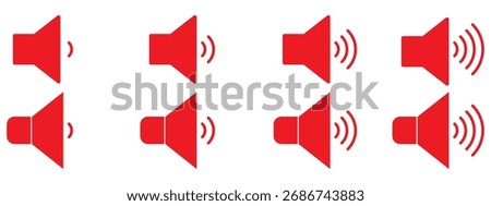 sound on off icons vector in line style . sound volume and mute icon. Volume allow and volume prohibit icon set. Sound and Mute. Volume icon set. EPS 10