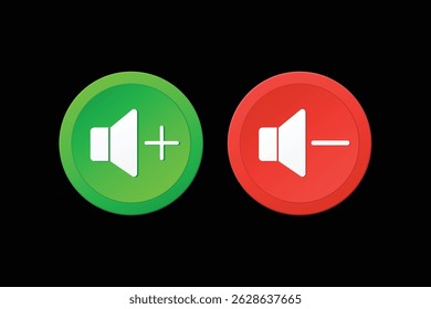 Ton auf und von Vektorsymbol Design schwarzer Hintergrund
