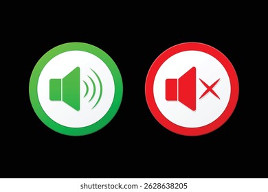 sound on and off vector icon design 
