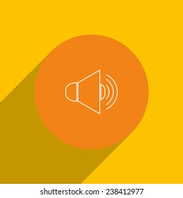 Sound on, on an orange background with shadow, vector, EPS 10