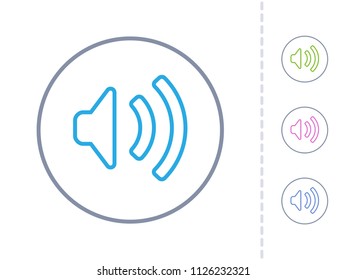 Sound On - Round Stroke Buttons. A simple vector icon.