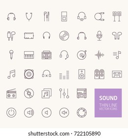 Sound Outline Icons for web and mobile apps