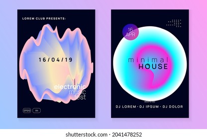 Sound Party. Electronic And Discotheque Concept. Wavy Glitch For Magazine. Creative Pattern For Cover Vector. Modern Music Poster. Black And Turquoise Sound Party