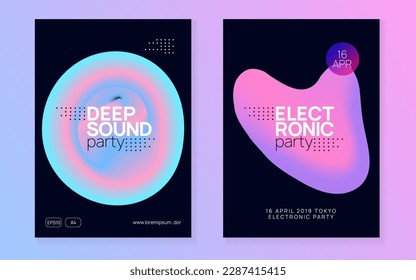 Partido del sonido. Fondo De Gradiente Para El Vector Set. Wave Glitch Para Revista. Evento Trance moderno. Forma De Casa Y Discoteca. Partido del Sonido Rosa Y Azul