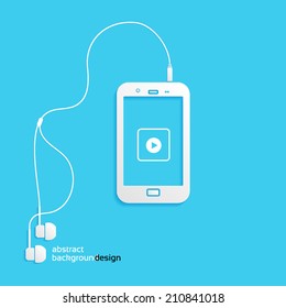 sound, phone, flat icon isolated on a blue background for your design, vector illustration
