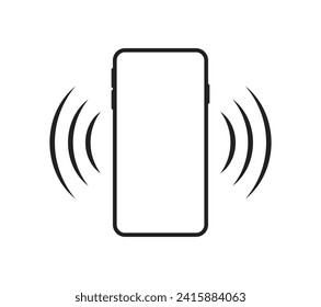 Sound from phone mockup icon. Flat, phone signal, phone screen template, phone mockup. Vector icon