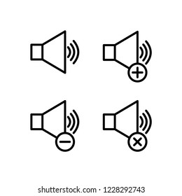 sound, plus, remove, minus sign icons. Element of outline button icons. Thin line icon for website design and development, app development