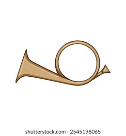 sound post horn cartoon. classical orchestra, fanfare communication, courier heritage sound post horn sign. isolated symbol vector illustration