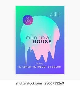 Sound Poster. Dance And Nightlife Vector. Fun Effect For Cover. Modern Electro Party. Futuristic Background For Magazine Template. Pink And Turquoise Sound Poster