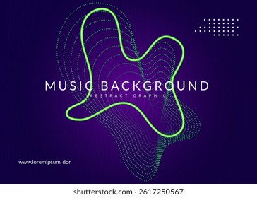 Sound Poster. Edm Background. Green Techno Design. Psychedelic Disco Invitation. Fest Concert Graphic. Electro Invite. Pink Discotheque Magazine. Violet Sound Poster