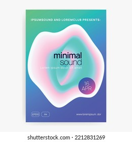 Sound Poster. Electro And Carnival Shape. Indie Effect For Set. Bright Trance Fest. Creative Pattern For Invitation Layout. Pink And Turquoise Sound Poster