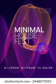 Sound Poster. Festival Invite. Pink Techno Background. Violet Party Flyer. Electronic Audio Illustration. Music Banner. Edm Concert Template. Green Sound Poster