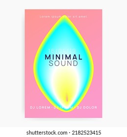 Sound Poster. Minimal Pattern For Magazine Shape. Jazz Effect For Brochure. Fun Electro Fest. Disco And Nightlife Concept. Yellow And Turquoise Sound Poster