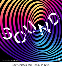 SOUND poster. Offset concentric ellipses like multiple orbits. Abstract background of colored rings and letters.