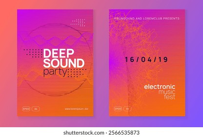 Sound Poster. Trance Invite. Nightclub Beat Invitation. Dj Magazine. Green Discotheque Set. Dance Festival Template. Pink Techno Banner. Blue Sound Poster