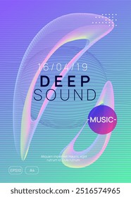 Sound Poster. Violet Party Background. Festival Invite. Dance Concert Graphic. Music Event. Nightclub Radio Invitation. Green Fest Banner. Blue Sound Poster