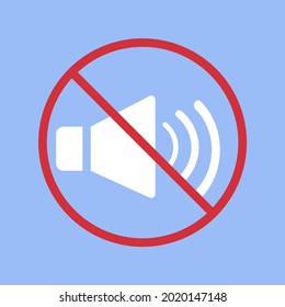 sound prohibition icon on white background, vector illustration