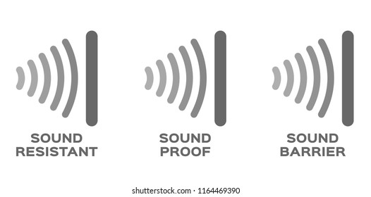 sound proof , resistant , barrier vector / icon