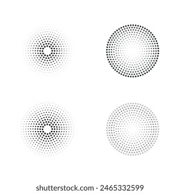 Sound pulsation circles pack. Point radio waves. Isolated vector illustration on white background.