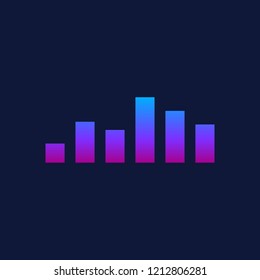 Sound radio wave background of soundtrack or sound diagram. Vector graph of microphone sound equalizer pattern