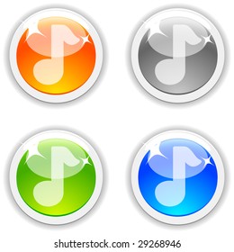  Sound realistic buttons. Vector illustration.