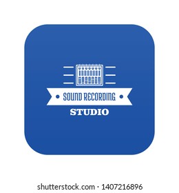 Sound record icon blue vector isolated on white background