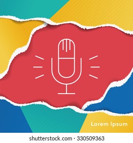 sound record line icon