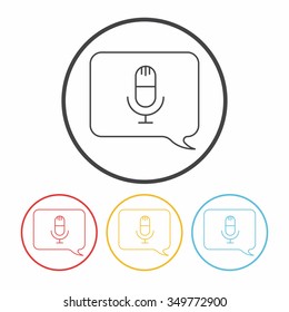 sound record line icon