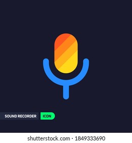 Sound recorder icon. Vector illustration