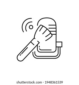 Sound recording with rustling black line icon. Asmr.  Sign for web page, mobile app, button, logo. Editable stroke.