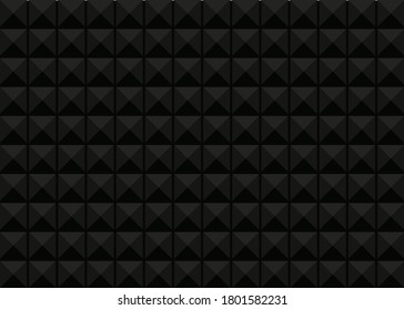 Sound recording studio wall vector background with triangle texture. Acoustic seamless pattern.