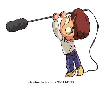  sound recordist at work on location