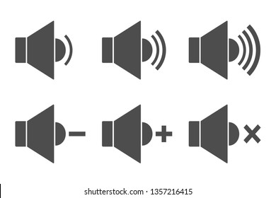 SOUND remote control buttons. Icon set. Vector.