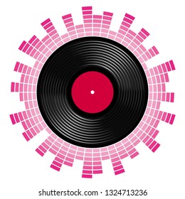 Sound scale with vinyl record.