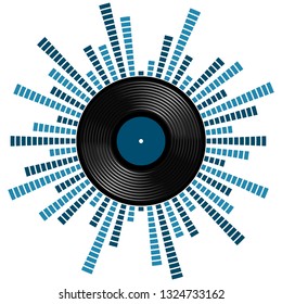 Sound scale with vinyl record.