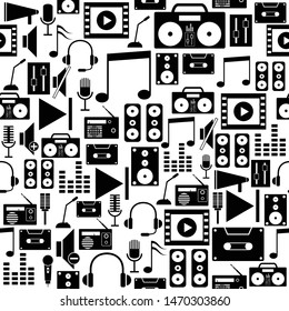 sound seamless pattern background icon.