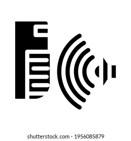 sound sensor glyph icon vector. sound sensor sign. isolated contour symbol black illustration