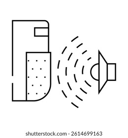 sound sensor line icon vector. sound sensor sign. isolated contour symbol black illustration