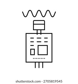 vetor de ícone de linha de forma de onda do sensor de som. sinal de forma de onda do sensor de som.