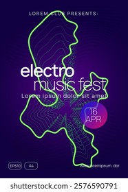 Sound Set. Edm Trance Template. Electro Invite. Blue Dj Event. Green Party Flyer. Techno Background. Nightclub Disco Invitation. Pink Sound Set