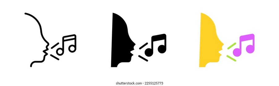 Icono de conjunto de sonido. Modo silencioso, silencioso, alto, volumen máximo, música, arte más, menos, grito. Concepto de volumen. Icono de vector en línea, estilo negro y colorido sobre fondo blanco