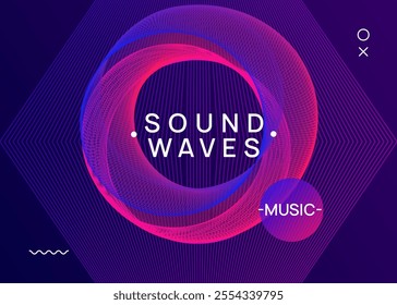 Sound Set. Party Banner. Festival Cover. Violet Discotheque Design. Nightclub Beat Invitation. Pink Night Club Flyer. Techno Electro Element. Green Sound Set