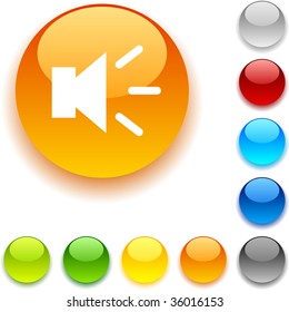 Sound  shiny button. Vector illustration.