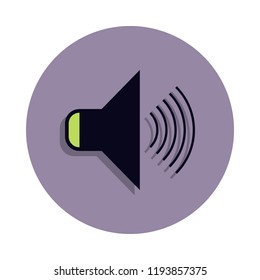 sound sign icon in badge style. One of web collection icon can be used for UI, UX
